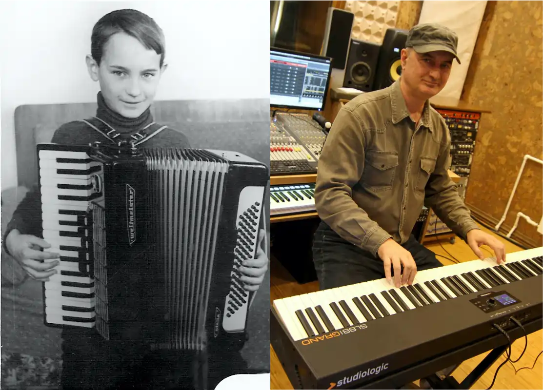 Виктор Кирея - аккордеон в детстве и синтезатор теперь